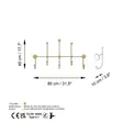 Vägghängare Wallity Iyon-A Guld Metall 80x45x10 cm - Klädhängare - 8684282359982 - 6