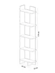 Bokhylla Hanah Home Als Valnöt Vit Spånskiva 45x170x22 cm - Bokhyllor - 8681875385502 - 3
