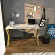 Skrivbord Hanah Home Gyza Vit Guld Spånskiva 120x60x75 cm - Skrivbord - 8683743118052 - 2