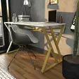 Skrivbord Hanah Home Gyza Vit Guld Spånskiva 120x60x75 cm - Skrivbord - 8683743118052 - 3
