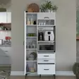 Förvaringsskåp Hanah Home JE112 Vit Spånskiva 90x198,6x40 cm - Skåp och byråer - 8684282480952 - 5