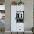 Förvaringsskåp Hanah Home JE112 Vit Spånskiva 90x198,6x40 cm - Skåp och byråer - 8684282480952 - 4