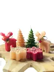 Doftljus Set Aberto Design Christmas Candle Flerfärgad Soya 5x5x10 cm 8x7x2 cm 8x8x3 cm - Ljus och lyktor - 8684283434992 - 2