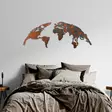 Väggdekor Metall Wallity World Map Medium Flerfärgad Metall 150x59 cm 2 Delar - Dekorationer, prydnadsföremål - 8683743851522 - 5