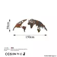 Väggdekor Metall Wallity World Map Medium Flerfärgad Metall 150x59 cm 2 Delar - Dekorationer, prydnadsföremål - 8683743851522 - 8