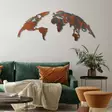 Väggdekor Metall Wallity World Map Medium Flerfärgad Metall 150x59 cm 2 Delar - Dekorationer, prydnadsföremål - 8683743851522 - 4