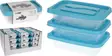 Plastförvaringslåda set 3 st 1020 ml blått lock - Matlådor och matförvaringsbehållare - 8720573140492 - 1