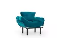 Öronlappsfåtölj Atelier del Sofa Nitta Petrolgrön Polyester 95x70x85 cm - Fåtöljer - 8681875833812 - 9