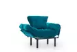 Öronlappsfåtölj Atelier del Sofa Nitta Petrolgrön Polyester 95x70x85 cm - Fåtöljer - 8681875833812 - 8