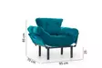 Öronlappsfåtölj Atelier del Sofa Nitta Petrolgrön Polyester 95x70x85 cm - Fåtöljer - 8681875833812 - 13