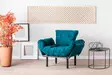 Öronlappsfåtölj Atelier del Sofa Nitta Petrolgrön Polyester 95x70x85 cm - Fåtöljer - 8681875833812 - 2