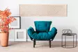 Öronlappsfåtölj Atelier del Sofa Nitta Petrolgrön Polyester 95x70x85 cm - Fåtöljer - 8681875833812 - 3