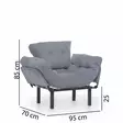 Öronlappsfåtölj Atelier del Sofa Nitta Grå Polyester 95x70x85 cm - Fåtöljer - 8681875833782 - 13