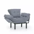 Öronlappsfåtölj Atelier del Sofa Nitta Grå Polyester 95x70x85 cm - Fåtöljer - 8681875833782 - 6