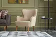 Öronlappsfåtölj Atelier del Sofa Karina Cream Sammet 73x80x87 cm - Fåtöljer - 8683342008082 - 2
