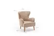 Öronlappsfåtölj Atelier del Sofa Karina Cream Sammet 73x80x87 cm - Fåtöljer - 8683342008082 - 7