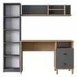 Skrivbord Hanah Home HA115 Valnöt Antracit Spånskiva 120x161,8x50 cm - Skrivbord - 8683742031802 - 1