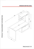 Skrivbord Hanah Home Merinos Vit Spånskiva 149,5x120x61,8 cm - Skrivbord - 8681181995112 - 5