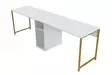 Skrivbord Nordure Twin White Guld Spånskiva 240x74x60 cm - Skrivbord - 8684282978572 - 5