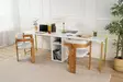 Skrivbord Nordure Twin White Guld Spånskiva 240x74x60 cm - Skrivbord - 8684282978572 - 3