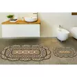 Badrumsmatta Set Mijölnir Brun 100% Polyester Halkfri Antibakteriell Maskintvättbar 50x60 cm & 60x100 cm - Badrumsmattor och våtrumsmattor - 8682870989962 - 2