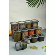 Set med förvaringslådor (12 delar), antracit, 10 x 10 x 9,5 cm/ 550 ml, tålig, mikrovågsugnssäker - Plastlådor och förvaringslådor - 8683742869252 - 1