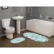 Badrumsmatta Set Mijölnir Blå 100% Polyester Halkfri Antibakteriell Maskintvättbar 50x60 cm & 60x100 cm - Badrumsmattor och våtrumsmattor - 8682870989382 - 2
