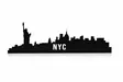 Väggdekor MDF Wallity NYC Skyline Blå MDF 80x24 cm - Ljussmycken och ljusfigurer - 8682870904712 - 7