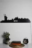 Väggdekor MDF Wallity NYC Skyline Blå MDF 80x24 cm - Ljussmycken och ljusfigurer - 8682870904712 - 5