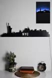 Väggdekor MDF Wallity NYC Skyline Blå MDF 80x24 cm - Ljussmycken och ljusfigurer - 8682870904712 - 2