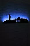 Väggdekor MDF Wallity NYC Skyline Blå MDF 80x24 cm - Ljussmycken och ljusfigurer - 8682870904712 - 3