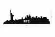 Väggdekor MDF Wallity NYC Skyline Blå MDF 80x24 cm - Ljussmycken och ljusfigurer - 8682870904712 - 8