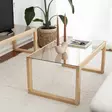 Soffbord Hanah Home Via Natural Massiv Furu Härdat Glas 85x40x55 cm - Soffbord - 8682870730892 - 3