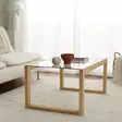 Soffbord Hanah Home Via Natural Massiv Furu Härdat Glas 85x40x55 cm - Soffbord - 8682870730892 - 2