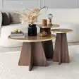 Soffbord Hanah Home Mushroom 2 Guld Valnöt Spånskiva 40x50x40 30x45x30 cm - Soffbord - 8684282402572 - 7