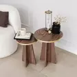 Soffbord Hanah Home Mushroom 2 Guld Valnöt Spånskiva 40x50x40 30x45x30 cm - Soffbord - 8684282402572 - 5