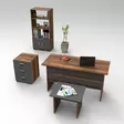 Kontorsmöbelset Hanah Home Vo11 Ba Valnöt Antracit Spånskiva 140x73,8x60 cm - Skrivbord - 8683342424882 - 2