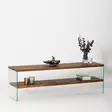 TV-bänk Hanah Home Aqua TV Chesnut Natur Härdat Glas Massivt Trä 140x45x35 cm - TV-bänkar - 8684282402442 - 5