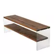 TV-bänk Hanah Home Aqua TV Chesnut Natur Härdat Glas Massivt Trä 140x45x35 cm - TV-bänkar - 8684282402442 - 1