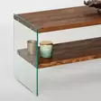 TV-bänk Hanah Home Aqua TV Chesnut Natur Härdat Glas Massivt Trä 140x45x35 cm - TV-bänkar - 8684282402442 - 6