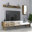 TV-bänk Hanah Home Valensiya Valnöt Vit Spånskiva 180x35x45 cm - TV-bänkar - 8684282088172 - 4