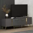 TV-bänk Hanah Home Detas Antracit Guld Spånskiva 150x48,2x35 cm - TV-bänkar - 8683743397822 - 3