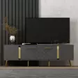 TV-bänk Hanah Home Detas Antracit Guld Spånskiva 150x48,2x35 cm - TV-bänkar - 8683743397822 - 2