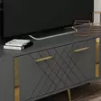 TV-bänk Hanah Home Detas Antracit Guld Spånskiva 150x48,2x35 cm - TV-bänkar - 8683743397822 - 4