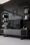TV-bänk Hanah Home Black Line Antracit Spånskiva 180x30x48 cm - TV-bänkar - 8683742126102 - 2