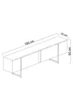 TV-bänk Hanah Home Luxe Travertine Svart Spånskiva 180x30x50 cm - TV-bänkar - 8684282970422 - 7