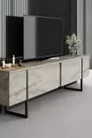 TV-bänk Hanah Home Luxe Travertine Svart Spånskiva 180x30x50 cm - TV-bänkar - 8684282970422 - 5
