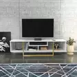 TV-bänk Hanah Home Asal 150 Vit Guld Spånskiva 150x35,2x40 cm - TV-bänkar - 8683743121052 - 2