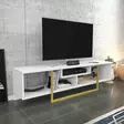 TV-bänk Hanah Home Asal 150 Vit Guld Spånskiva 150x35,2x40 cm - TV-bänkar - 8683743121052 - 3