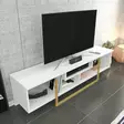 TV-bänk Hanah Home Asal 150 Vit Guld Spånskiva 150x35,2x40 cm - TV-bänkar - 8683743121052 - 5